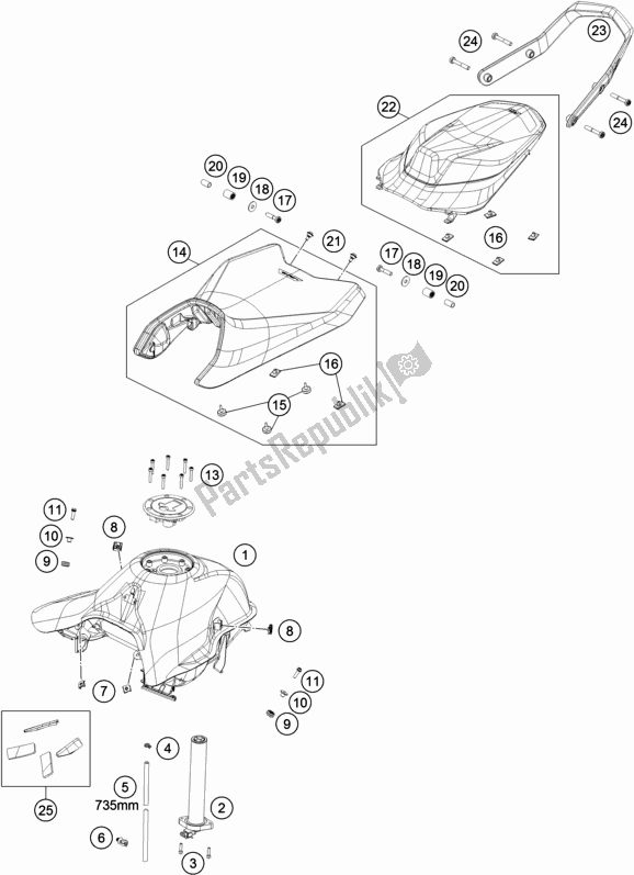 Toutes les pièces pour le Réservoir, Siège du KTM 790 Duke Black EU 2019