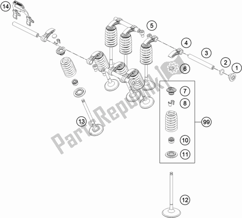 Toutes les pièces pour le Entraînement De Soupape du KTM 790 Duke Black EU 2019