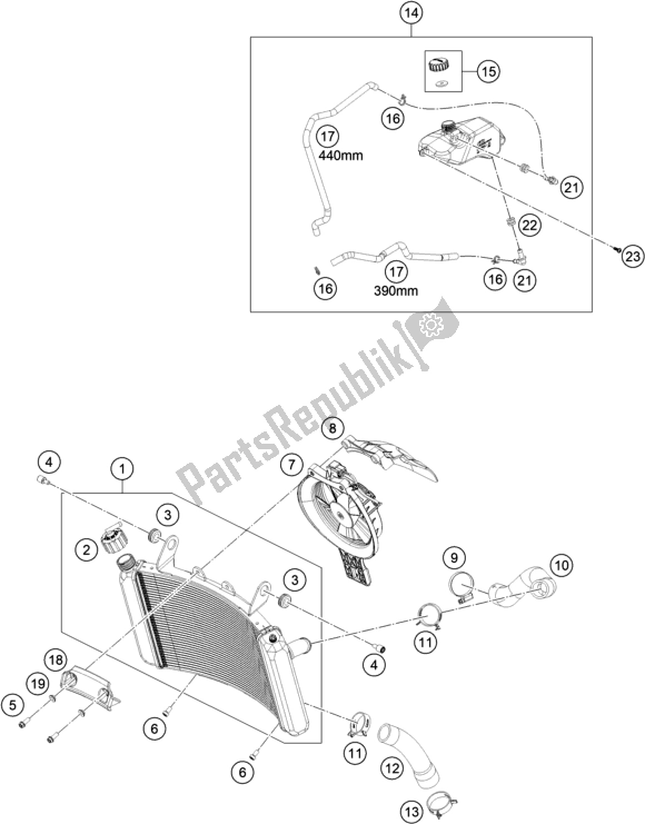 Toutes les pièces pour le Système De Refroidissement du KTM 790 Duke Black US 2019