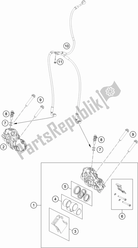 Toutes les pièces pour le étrier De Frein Avant du KTM 790 Duke Black US 2019