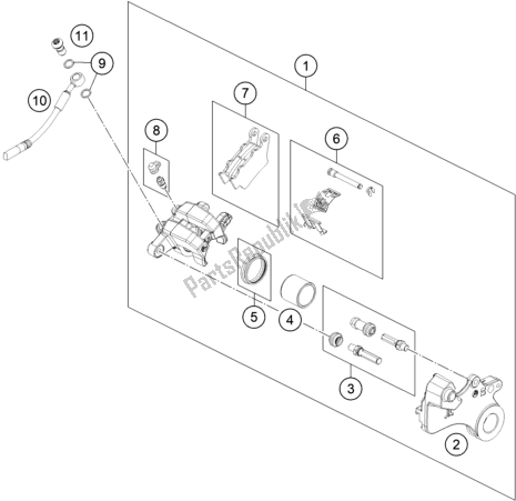 Tutte le parti per il Pinza Freno Posteriore del KTM 790 Duke Black US 2019