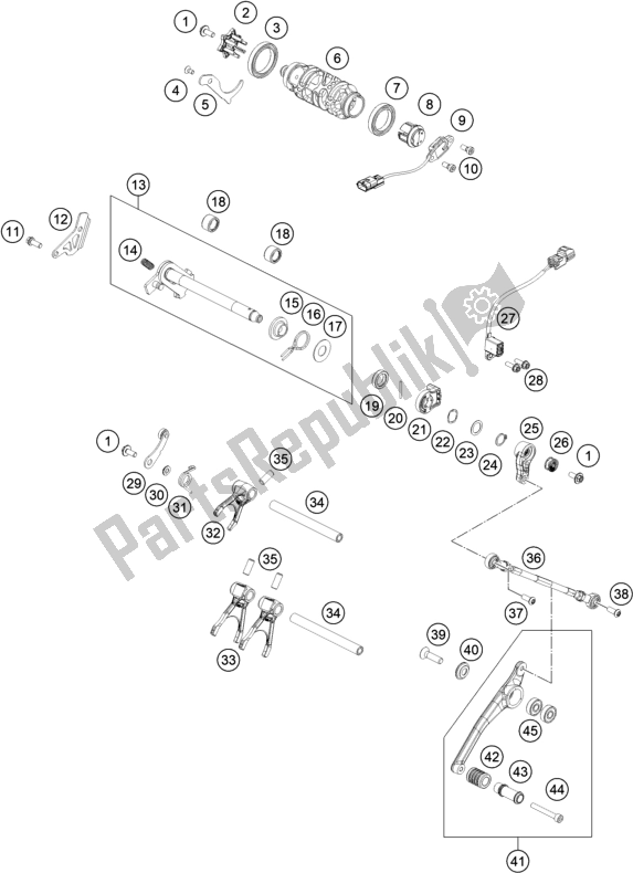 Todas las partes para Mecanismo De Cambio de KTM 790 Duke Black US 2019