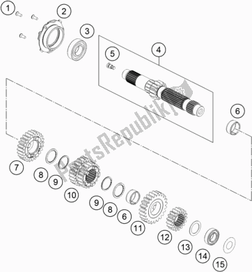 Toutes les pièces pour le Transmission I - Arbre Principal du KTM 790 Duke Black US 2019