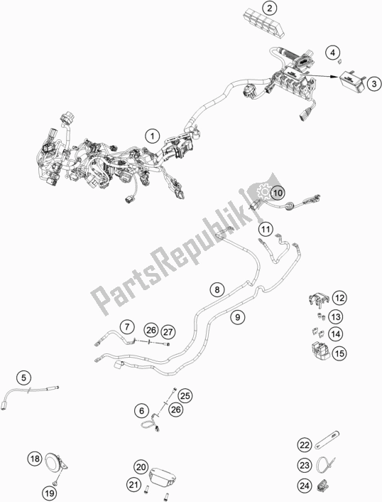Todas las partes para Arnés De Cableado de KTM 790 Duke Black US 2019