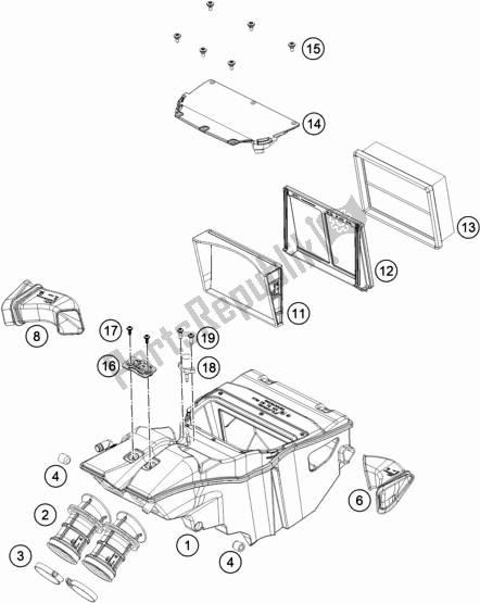 Tutte le parti per il Filtro Dell'aria del KTM 790 Duke CKD Orange 2019