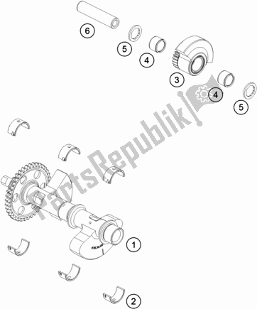 All parts for the Balancer Shaft of the KTM 790 Duke CKD Orange 2019