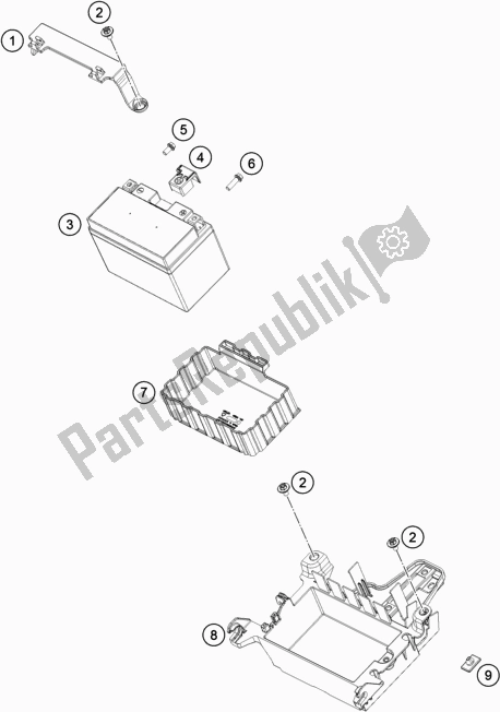 Tutte le parti per il Batteria del KTM 790 Duke CKD Orange 2019