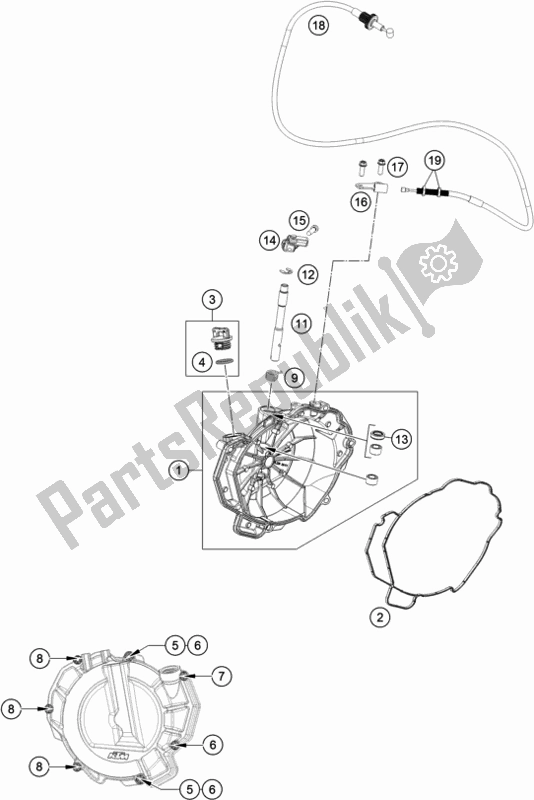 Tutte le parti per il Coperchio Frizione del KTM 790 Duke CKD Orange 2019