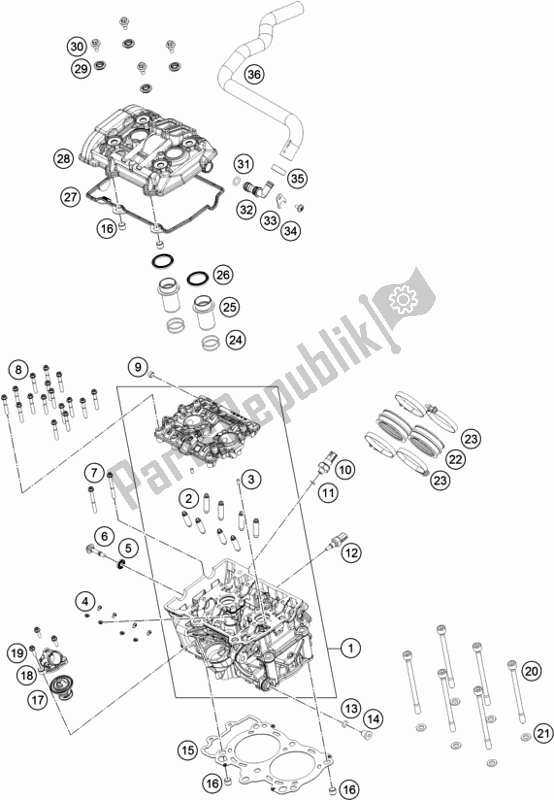 Tutte le parti per il Testata del KTM 790 Duke CKD Orange 2019