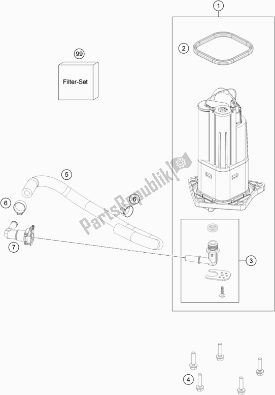 Tutte le parti per il Pompa Di Benzina del KTM 790 Duke CKD Orange 2019