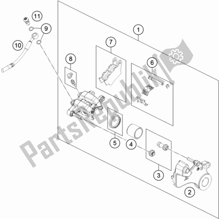 Tutte le parti per il Pinza Freno Posteriore del KTM 790 Duke CKD Orange 2019