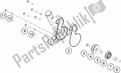 Tutte le parti per il Pompa Dell'acqua del KTM 790 Duke CKD Orange 2019