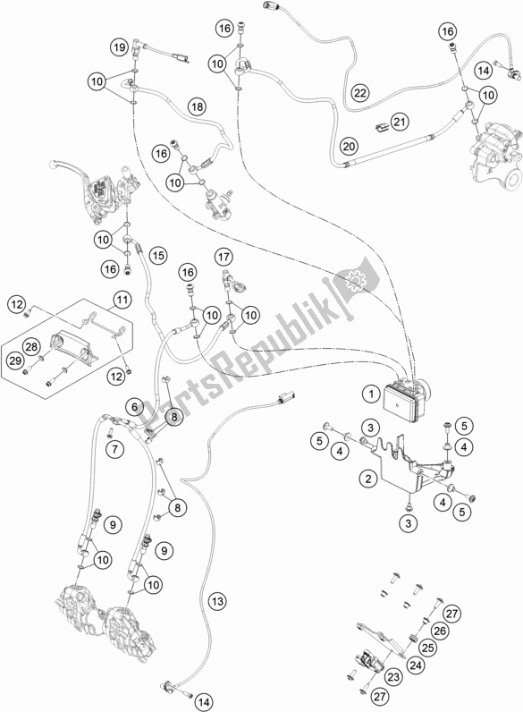 Wszystkie części do System Przeciwblokuj? Cy Abs KTM 790 Duke,orange 2020