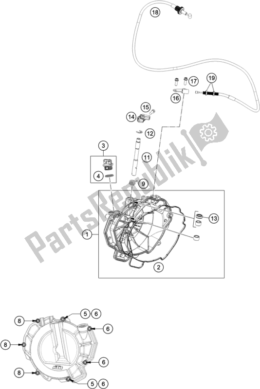 Toutes les pièces pour le Couvercle D'embrayage du KTM 790 Duke,orange 2020