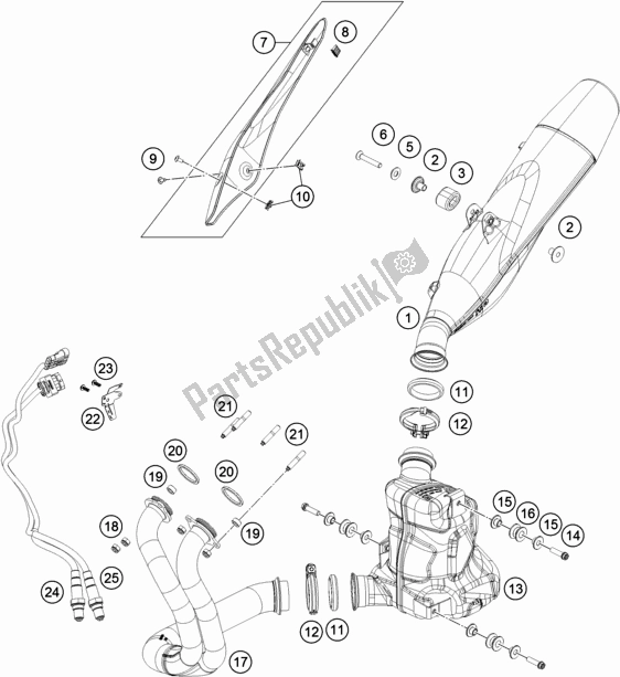 Wszystkie części do System Wydechowy KTM 790 Duke,orange 2020