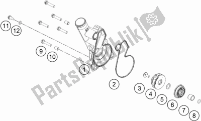 Tutte le parti per il Pompa Dell'acqua del KTM 790 Duke,orange 2020