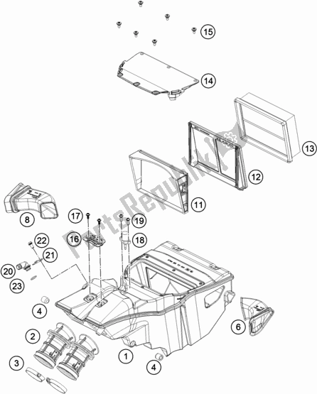 All parts for the Air Filter of the KTM 790 Duke Orange EU 2018