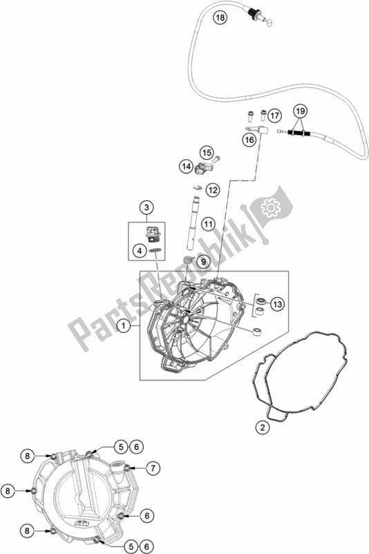 All parts for the Clutch Cover of the KTM 790 Duke Orange EU 2018