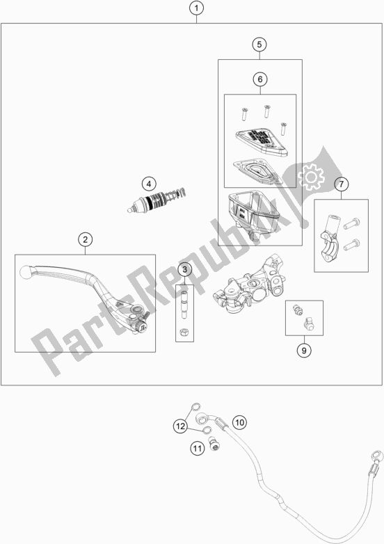 All parts for the Front Brake Control of the KTM 790 Duke Orange EU 2018