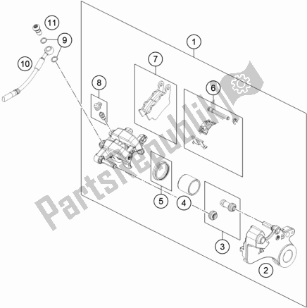 All parts for the Rear Brake Caliper of the KTM 790 Duke Orange EU 2018