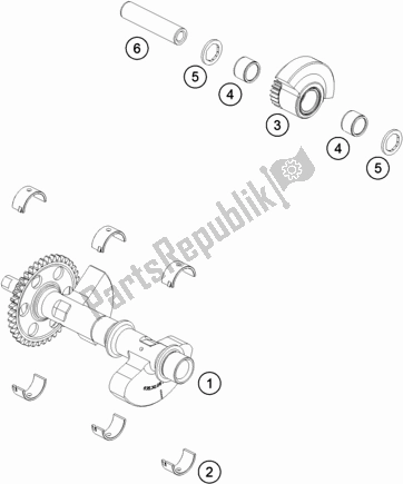 Tutte le parti per il Albero Di Bilanciamento del KTM 790 Duke Orange EU 2019
