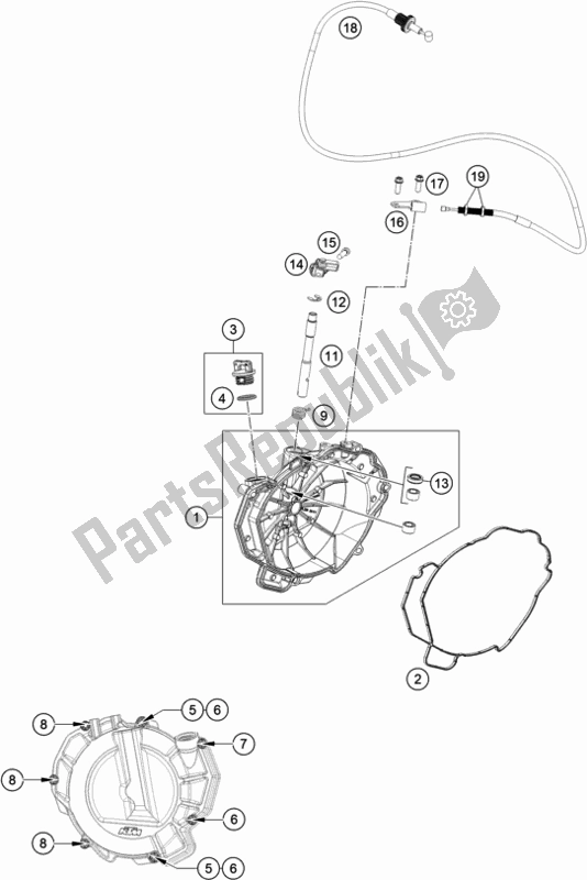 Wszystkie części do Pokrywa Sprz? G? A KTM 790 Duke Orange EU 2019