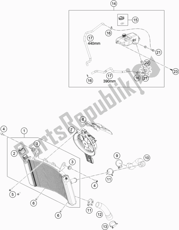Wszystkie części do System Ch? Odzenia KTM 790 Duke Orange EU 2019