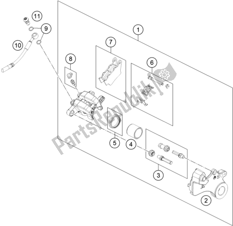 Toutes les pièces pour le étrier De Frein Arrière du KTM 790 Duke Orange US 2019