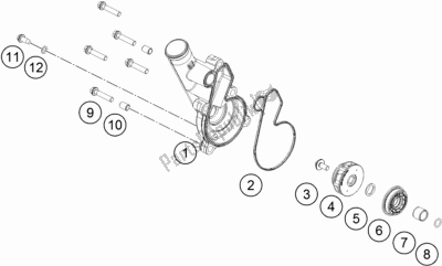Todas las partes para Bomba De Agua de KTM 790 Duke Orange US 2019