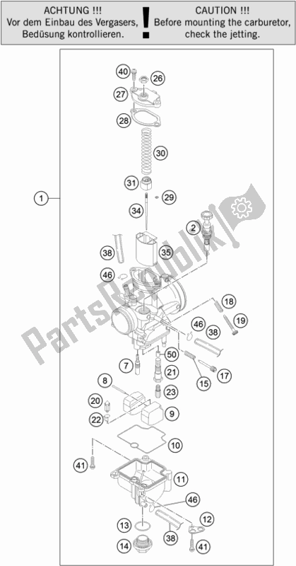 Alle onderdelen voor de Carburator van de KTM 85 SX 17/ 14 2018