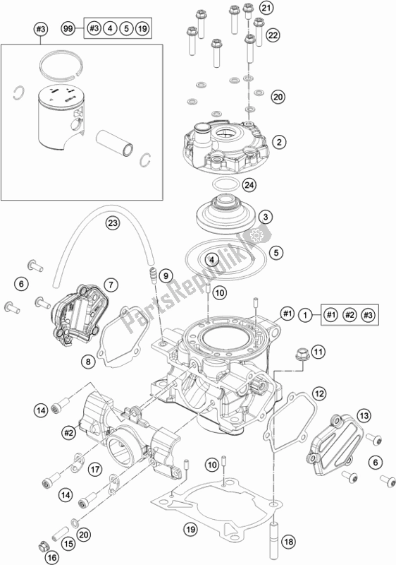 Wszystkie części do Cylinder KTM 85 SX 17/ 14 2018