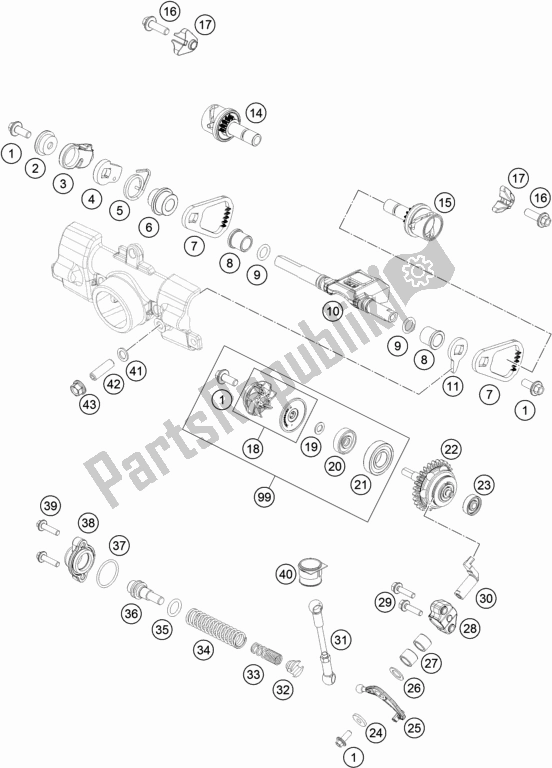 Alle onderdelen voor de Uitlaat Controle van de KTM 85 SX 17/ 14 2018