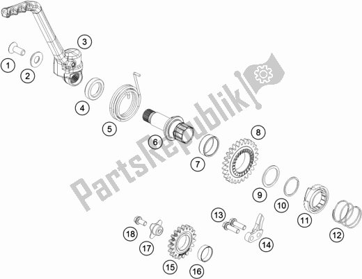 Todas las partes para Iniciador de KTM 85 SX 17/ 14 2018