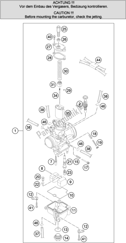 All parts for the Carburetor of the KTM 85 SX 17/ 14 EU 2017