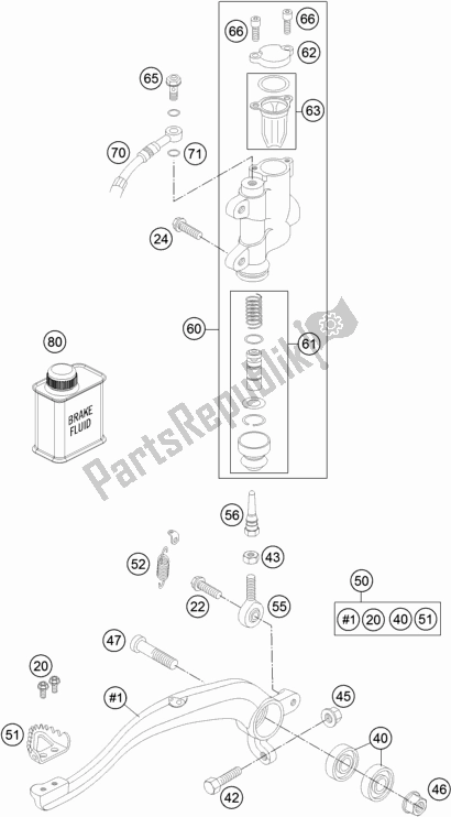 Wszystkie części do Sterowanie Tylnym Hamulcem KTM 85 SX 17/ 14 EU 2017