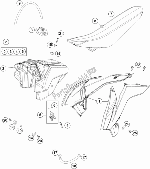 Wszystkie części do Zbiornik, Siedzenie KTM 85 SX 17/ 14 EU 2017