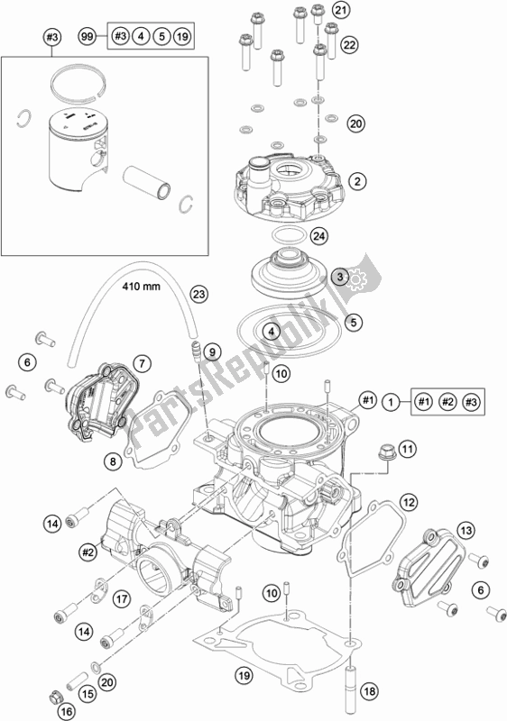 Wszystkie części do Cylinder KTM 85 SX 17/ 14 EU 2018