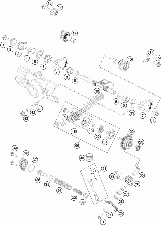 Toutes les pièces pour le Contrôle D'échappement du KTM 85 SX 17/ 14 EU 2018