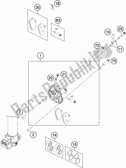 Toutes les pièces pour le étrier De Frein Avant du KTM 85 SX 17/ 14 EU 2018