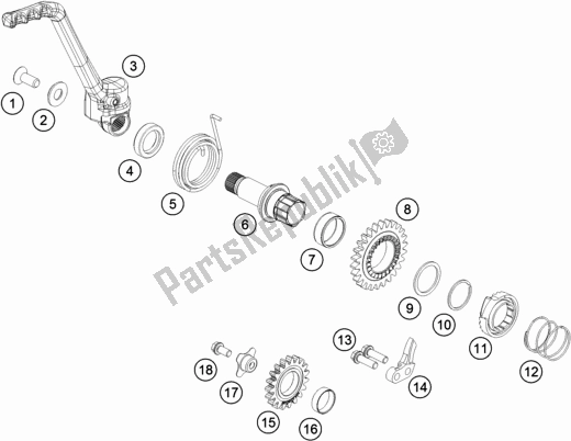 Toutes les pièces pour le Démarreur Au Pied du KTM 85 SX 17/ 14 EU 2018