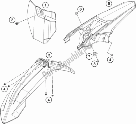 Toutes les pièces pour le Masque, Ailes du KTM 85 SX 17/ 14 EU 2018