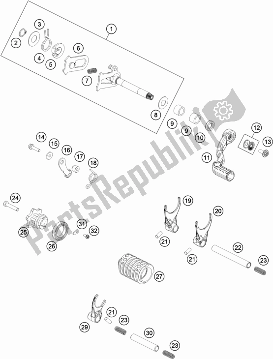 Toutes les pièces pour le Mécanisme De Changement du KTM 85 SX 17/ 14 EU 2018