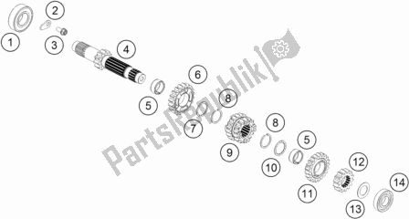 All parts for the Transmission I - Main Shaft of the KTM 85 SX 17/ 14 EU 2018