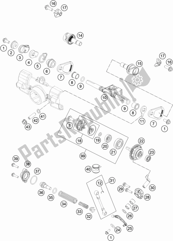 All parts for the Exhaust Control of the KTM 85 SX 17/ 14 EU 2019