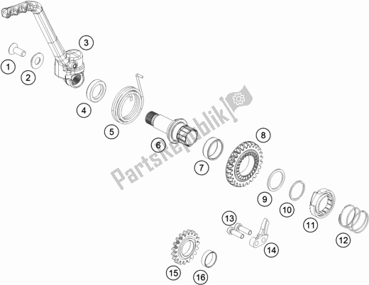 All parts for the Kick Starter of the KTM 85 SX 17/ 14 EU 2019