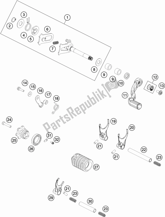 Todas las partes para Mecanismo De Cambio de KTM 85 SX 17/ 14 EU 2019