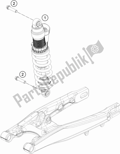 All parts for the Shock Absorber of the KTM 85 SX 17/ 14 EU 2019