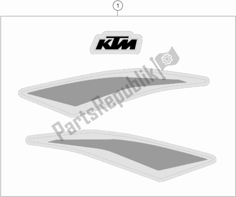 All parts for the Decal of the KTM 85 SX 17/ 14 EU 2020