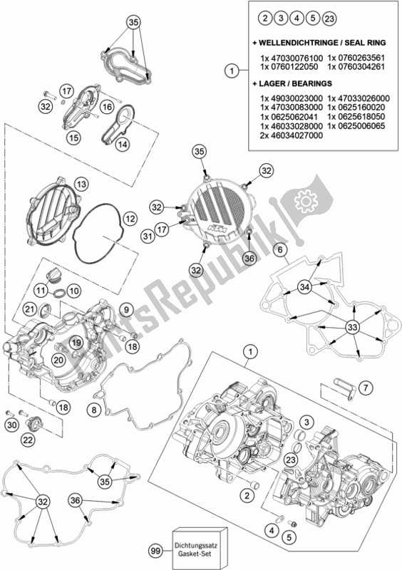 Todas las partes para Caja Del Motor de KTM 85 SX 17/ 14 EU 2020