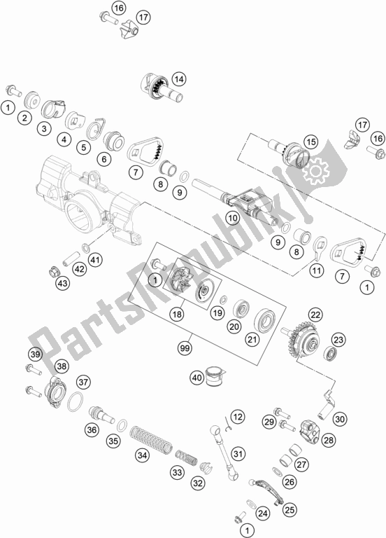 Tutte le parti per il Controllo Di Scarico del KTM 85 SX 17/ 14 EU 2020